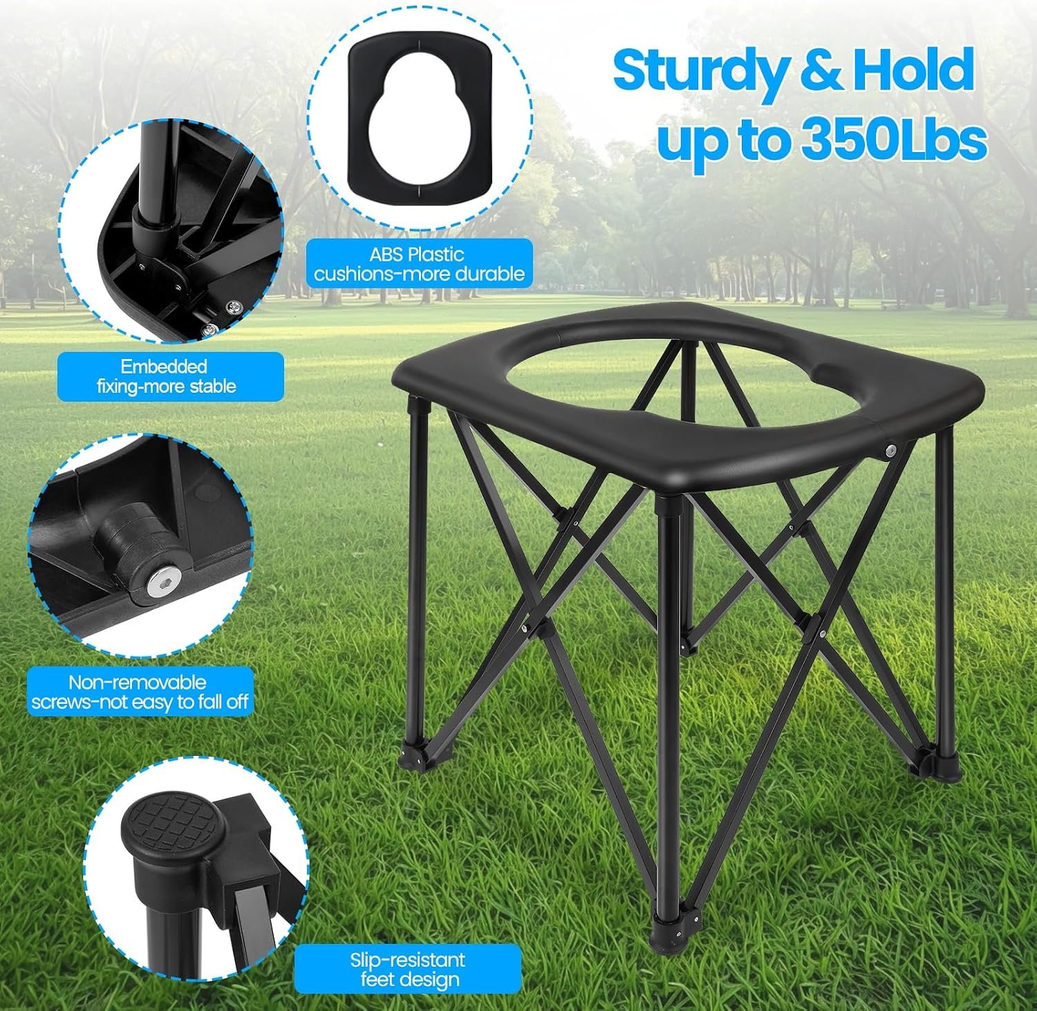 15.6 Portable Toilet for Camping, Ultralight Foldable Camping Toilet 2-Second Setup, 350LBS Portable Potty for Adults, Compact for Camping, Hiking, RV Travel, Trucker, Fishing, Beach, Outdoor Use 15.6 Portable Toilet for Camping, Ultralight Foldable Camping Toilet 2-Second Setup, 350LBS Portable Potty for Adults, Compact for Camping, Hiking, RV Travel, Trucker, Fishing, Beach, Outdoor Use