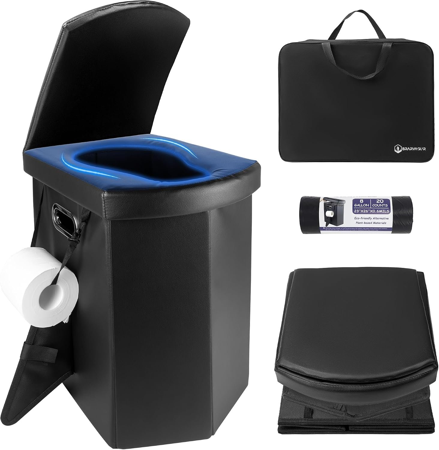 17.5 Portable Toilet for Adults Camping (Storage Pouch Included) 17.5 Portable Toilet for Adults Camping (Storage Pouch Included)