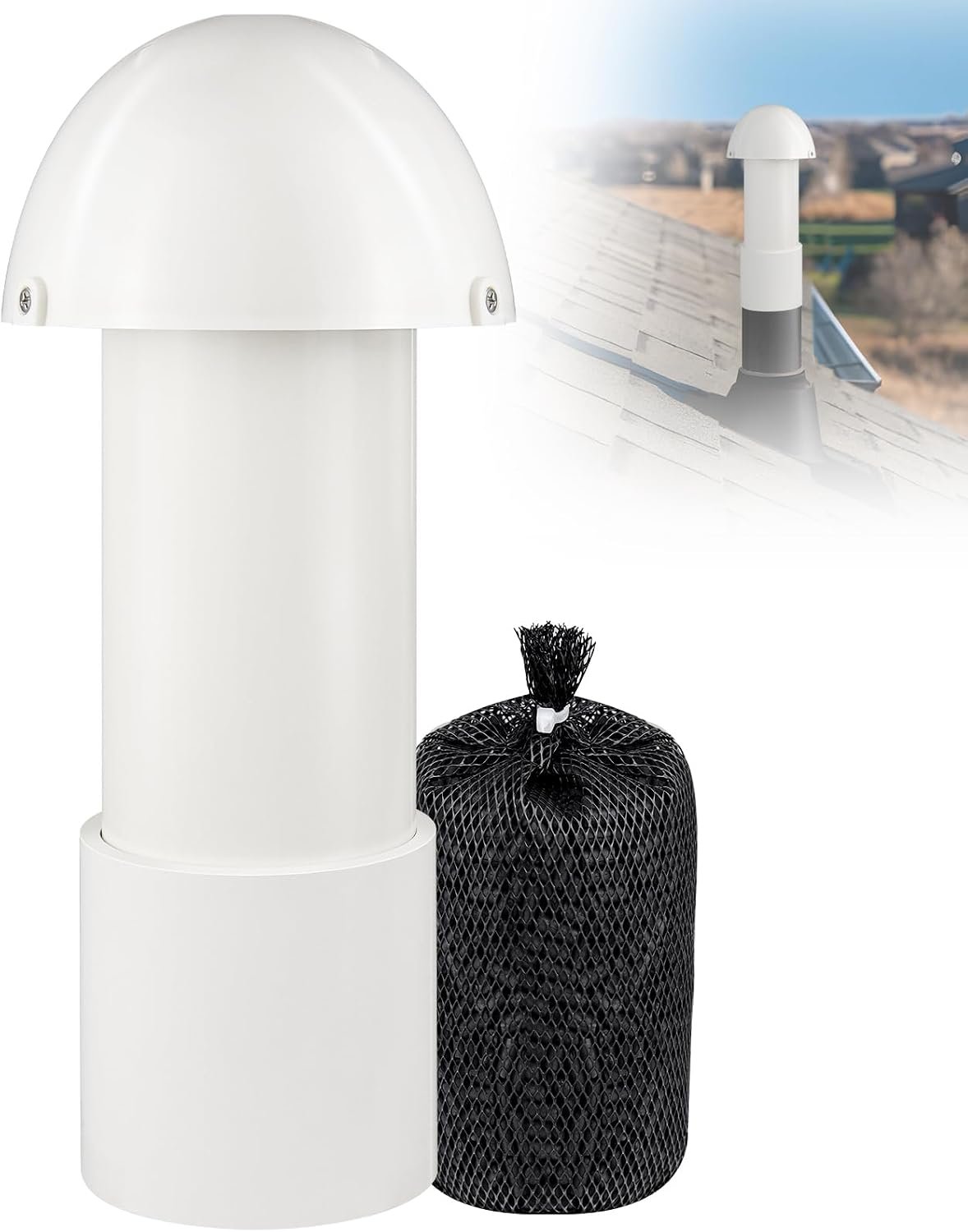 3 Inch Vent Stack Pipe Filter,Sewer Vent Filter Septic Tank Roof Vent Filters Cap for PVC Plastic Pipes Plumbing Air Exhaust,Vents Stack Filters Remove Outdoor Septic and Sewer Odors,with Mushroom Cap 3 Inch Vent Stack Pipe Filter,Sewer Vent Filter Septic Tank Roof Vent Filters Cap for PVC Plastic Pipes Plumbing Air Exhaust,Vents Stack Filters Remove Outdoor Septic and Sewer Odors,with Mushroom Cap