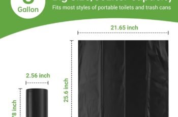50 portable toilet bags for camping, 8 Gallon 1.3 Mil Thickened Compostable Toilet Replacement Bags for Portable Potty, trash Bags for Outdoor Hiking Boating Car Travel