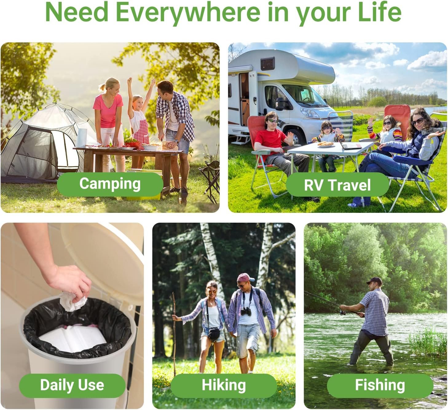 50 portable toilet bags for camping, Gallon 1.3 Mil Thickened Compostable Toilet Replacement Bags for Portable Potty, trash Bags for Outdoor Hiking Boating Car Travel 50 portable toilet bags for camping, Gallon 1.3 Mil Thickened Compostable Toilet Replacement Bags for Portable Potty, trash Bags for Outdoor Hiking Boating Car Travel
