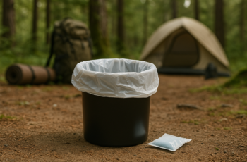 60 Pack Portable Toilet Bags and 60 Pack Poo Absorbent Gel for Camping, Hiking, Boating
