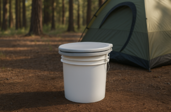 72 HRS Premium Portable Camping Toilet Seat with Lid for 5 Gallon Buckets