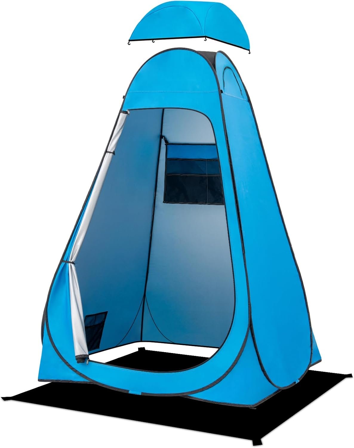 BRIAN  DANY Pop Up Shower Tent, Portable Changing Tent with Rain Shelter  Windows, Privacy Tent for Camping, Toilet or Bathroom, UPF 50+  Waterproof, 47.2 x 47.2 x 74.8, Blue