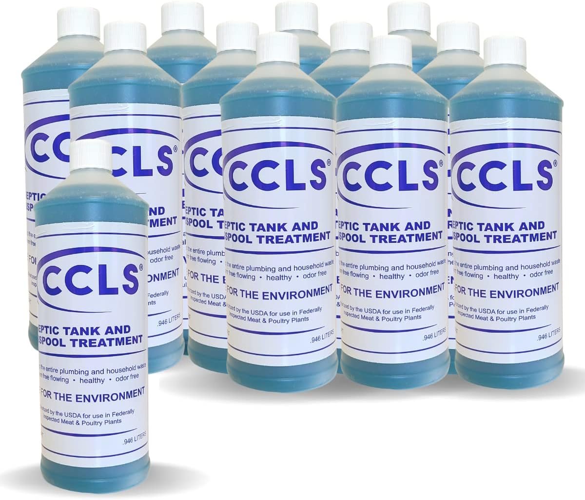 CCLS Septic Tank and Cesspool Treatment Additive/Organic Enzyme Producing Bacteria/Non-toxic/Non-Hazardous/Non-Corrosive (12-Quarts)