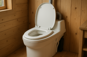 Composting Toilet, Waterless Toilets Suitable for Tiny Houses, Vans, Boats, with Heating Plate, Electric Mixing, Urine Separating and Exhaust Fan