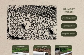 Dewitt Septic Fabric, 4 x 300 Feet – Nonwoven Geotextile Drainage and Filtration for Leach Field, French Drain, Drainfield, Corrugated Pipe, Gravel Bed, and Septic System Soil Separation