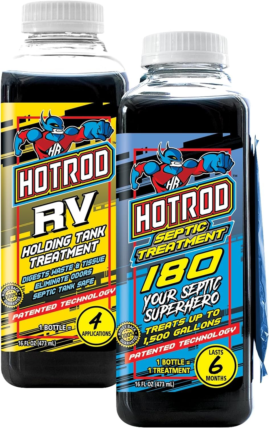 Hotrod Septic Tank Treatment  RV Holding Tank Treatment Bundle, Designed to Eliminate Odors, Break Down Waste, Easy to Use, Safe on All Systems