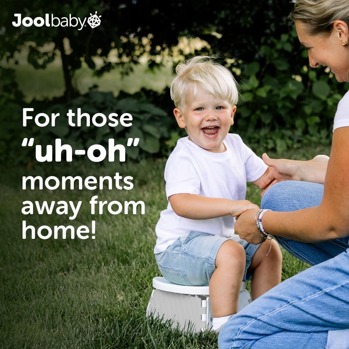 Jool Baby Portable Potty Training Chair with Travel Bag and Liners, Foldable, Indoor/Outdoor Use, Camping (Gray)