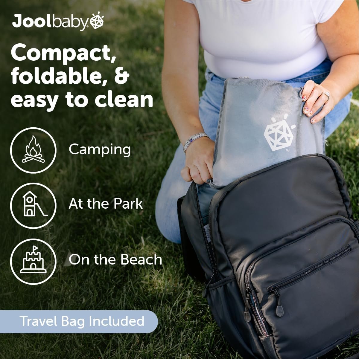 Jool Baby Portable Potty Training Chair with Travel Bag and Liners, Foldable, Indoor/Outdoor Use, Camping (Gray)