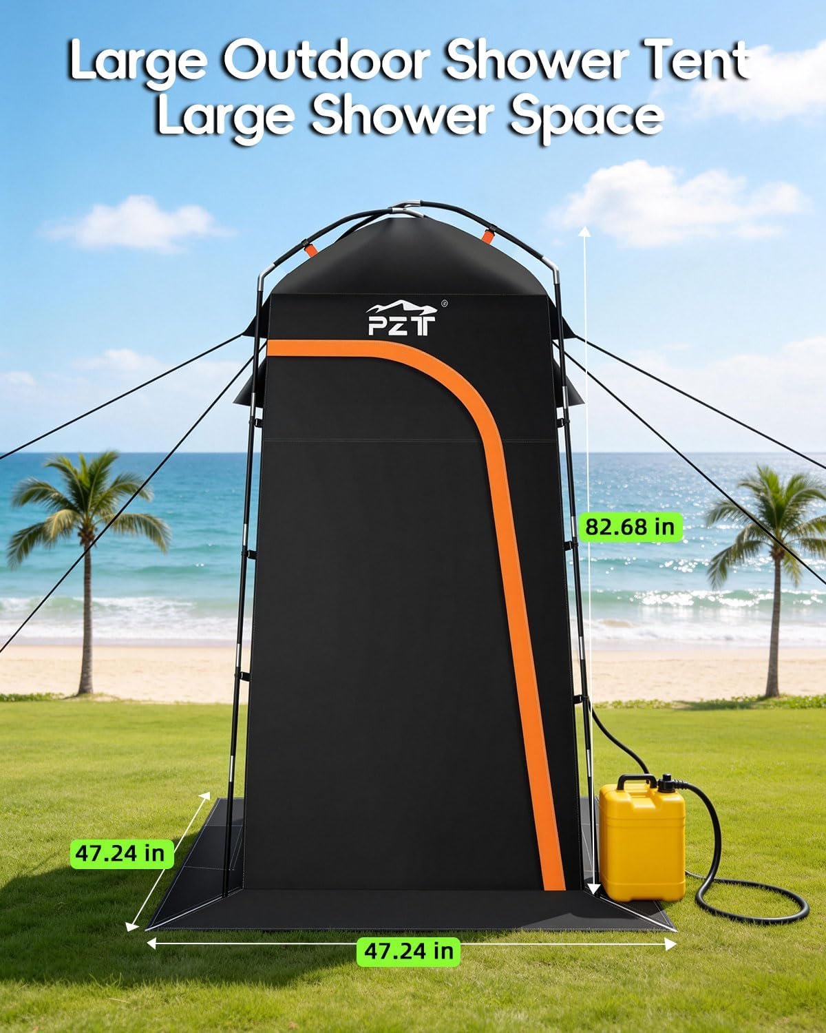 Large Shower Tent, Portable Privacy Tent with Mesh Floor  Carrying Bag