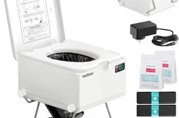 LE-310 Compact Dry Flush Toilet for Van Life and Off-Grid, Gray