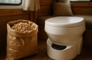 LEIFIDE 2 lb Composting Toilet Pellets, Natural Wood Pellets for Portable Camping Rv Van Lifeboat Dry Toilets, Indoor Outdoor Odor Control Cover Material and Moisture Absorbing Refill