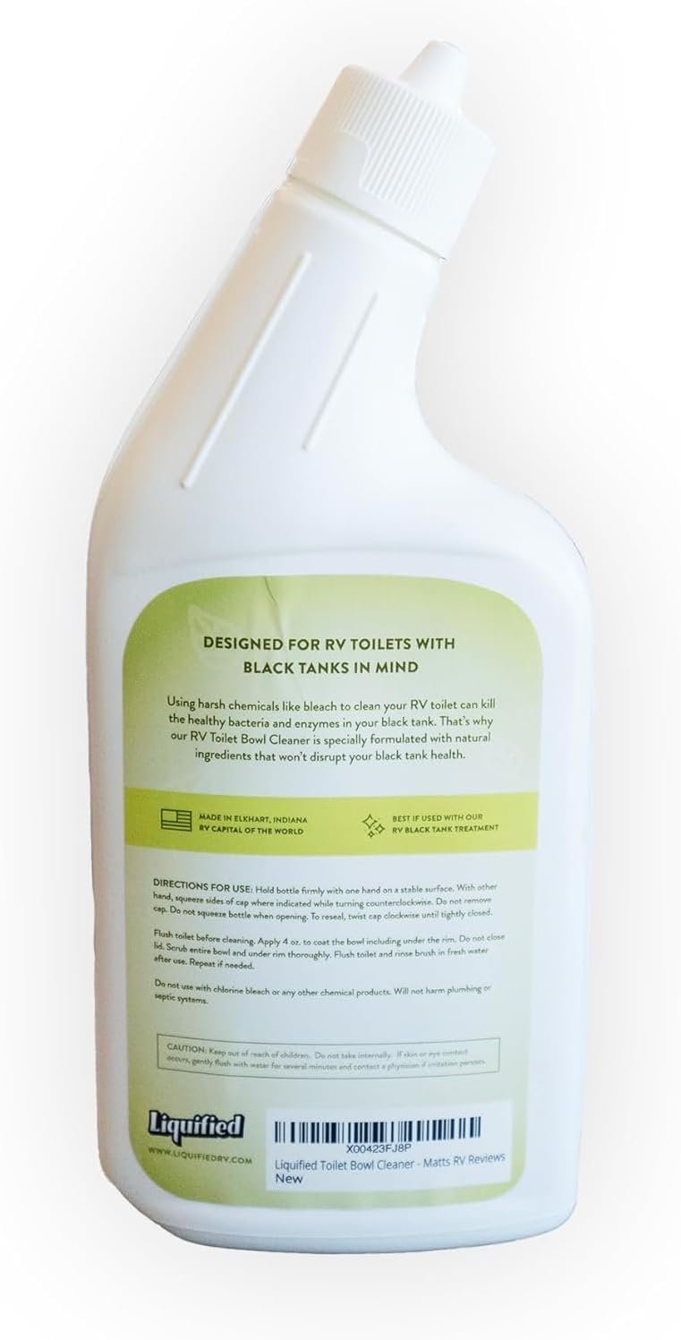 Liquified RV Toilet Bowl Cleaner Bundle - Natural RV Toilet Treatment, Septic Tank Safe, No Harsh Chemicals, Citrus Scent, Safely Cleans Stains, Supports Black Tank Health, Made in the USA (Pack of 3)