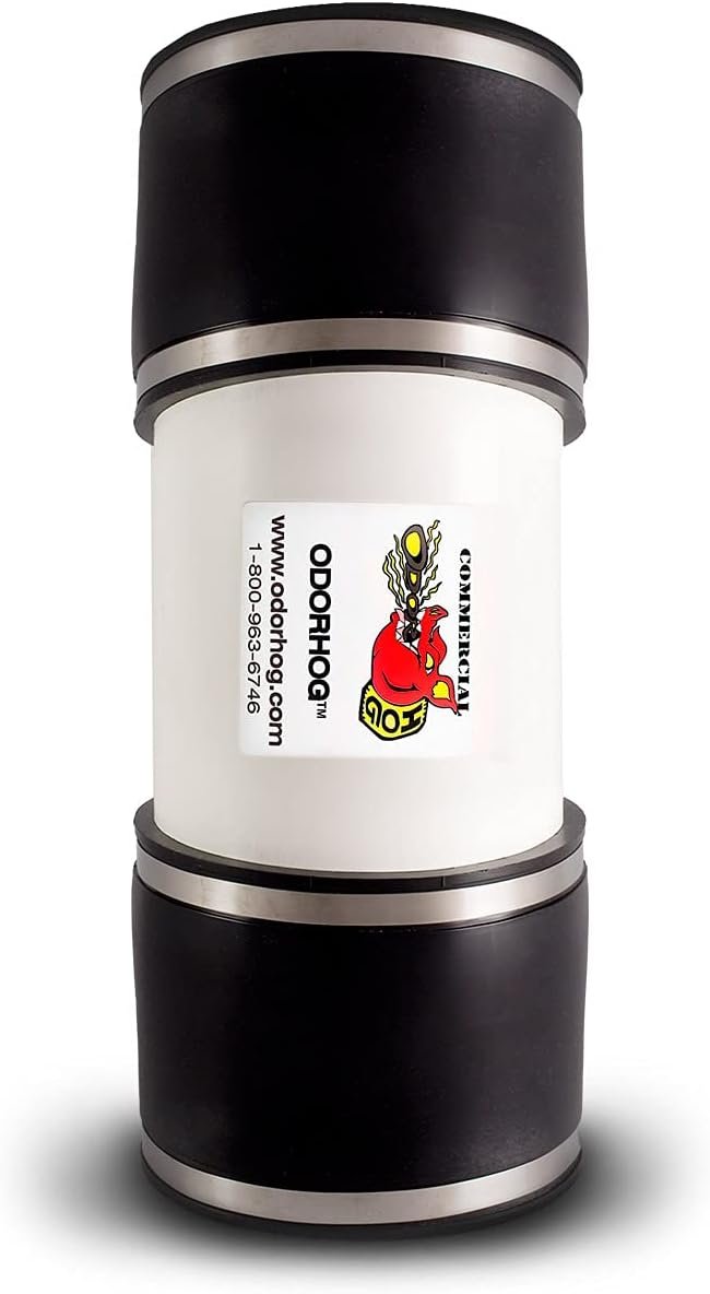 OdorHog Vent Stack Pipe Filter, PVC Inline Model - Removes Outdoor Septic and Sewer Odor Problems (2.0-inch)