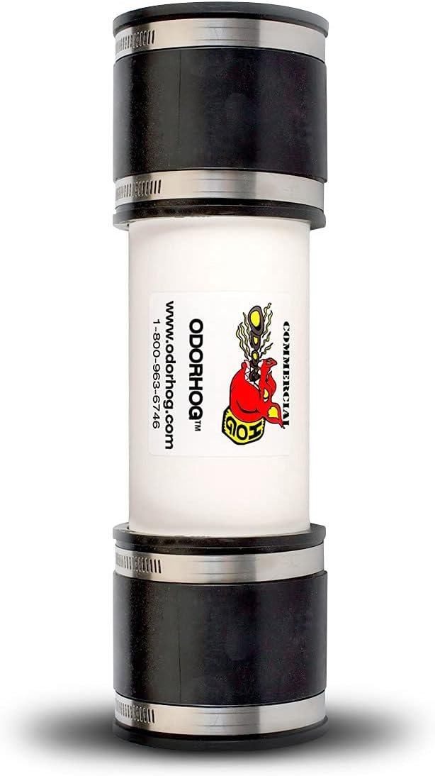 OdorHog Vent Stack Pipe Filter, PVC Inline Model - Removes Outdoor Septic and Sewer Odor Problems (2.0-inch)