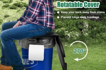PAHTTO Portable Toilet Seat for 5 Gal Buckets, Camping Toilet Seat with Lid for Adults, Snap-on Toilet Seat with Storage Bags and Disposable Toilet Bags, Camping, Hiking, Emergency, Car, Boat
