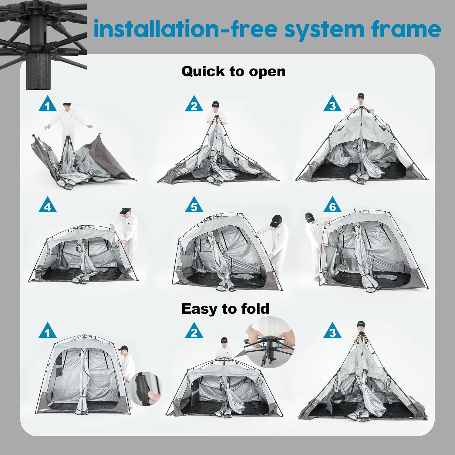 Porayhut Portable Camping Shower Tent Deluxe Changing Room Easy Set Up Privacy Shelter,Large Toilet Tent Rooms with Floor Drain Design for Beach, Camping,Hiking with Stakes and Ropes for Stability Porayhut Portable Camping Shower Tent Deluxe Changing Room Easy Set Up Privacy Shelter,Large Toilet Tent Rooms with Floor Drain Design for Beach, Camping,Hiking with Stakes and Ropes for Stability