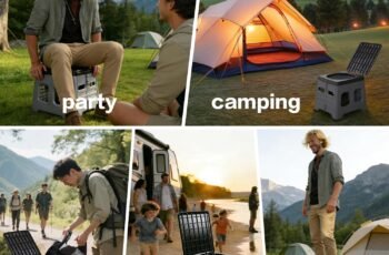 Portable Camping Toilet for Adults – Portable Folding Toilet with Lid,Travel Portable Potty for Adults,Porta Potty Car Toilet,Grey