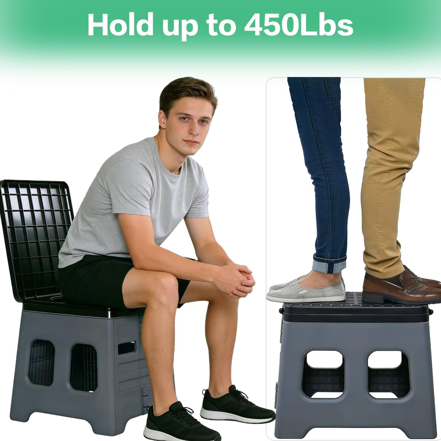 Portable Camping Toilet for Adults - Portable Folding Toilet with Lid,Travel Portable Potty for Adults,Porta Potty Car Toilet,Grey