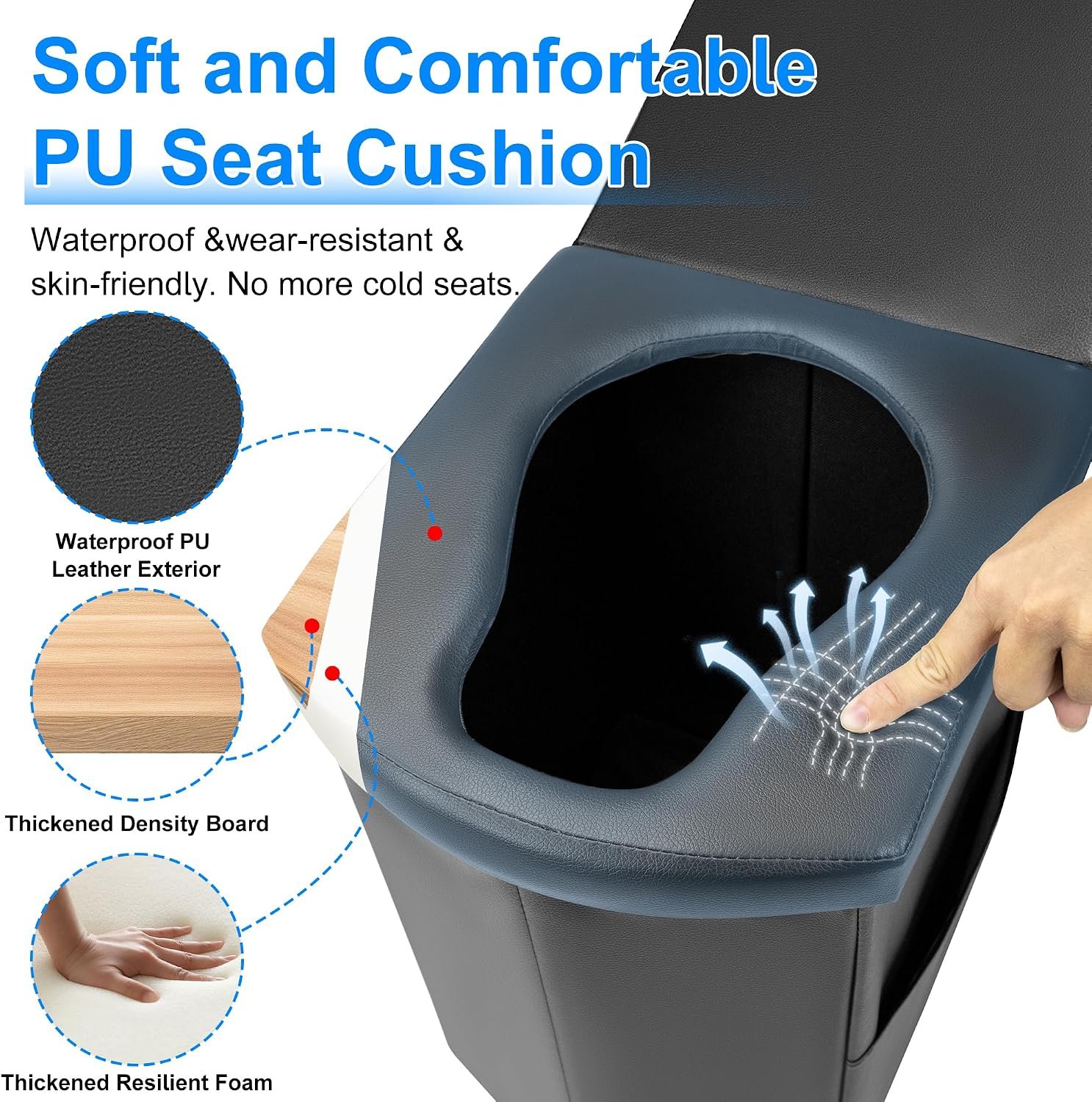 Portable Camping Toilet for Adults with Handbag, 17.5 Extra Tall Portable Camping Toilet for Adults with Handbag, 17.5 Extra Tall