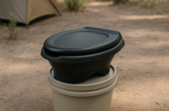 Portable Camping Toilet Seat with Plastic Lid Ergonomic Toilet Seat for Car RV Hiking and Outdoor Use Simple to Clean and Compact for Emergency Use