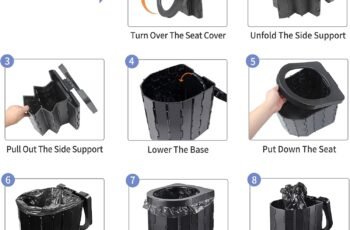 Portable Toilet for Camping, Potty Adults, Porta Travel Commode Bucket Car, Travel, Outdoor, Hiking, Backpack, Trips, Tent, Boat, Beach, Traffic Jam, Home