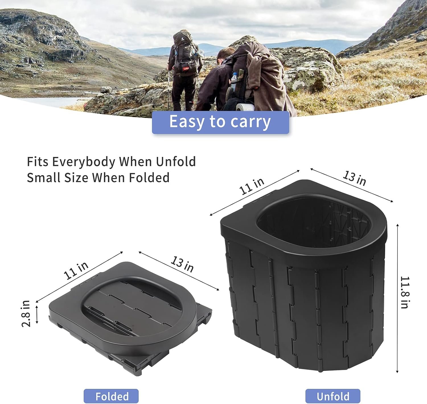 Portable Toilet for Camping, Potty Adults, Porta Travel Commode Bucket Car, Travel, Outdoor, Hiking, Backpack, Trips, Tent, Boat, Beach, Traffic Jam, Home Portable Toilet for Camping, Potty Adults, Porta Travel Commode Bucket Car, Travel, Outdoor, Hiking, Backpack, Trips, Tent, Boat, Beach, Traffic Jam, Home