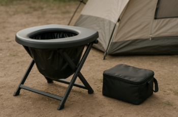 Portable Toilet with Urine Gel & Leak-Proof Bags – Odorless Camping Toilet for Adults & Kids, Outdoor Travel Potty with Ergonomic Design