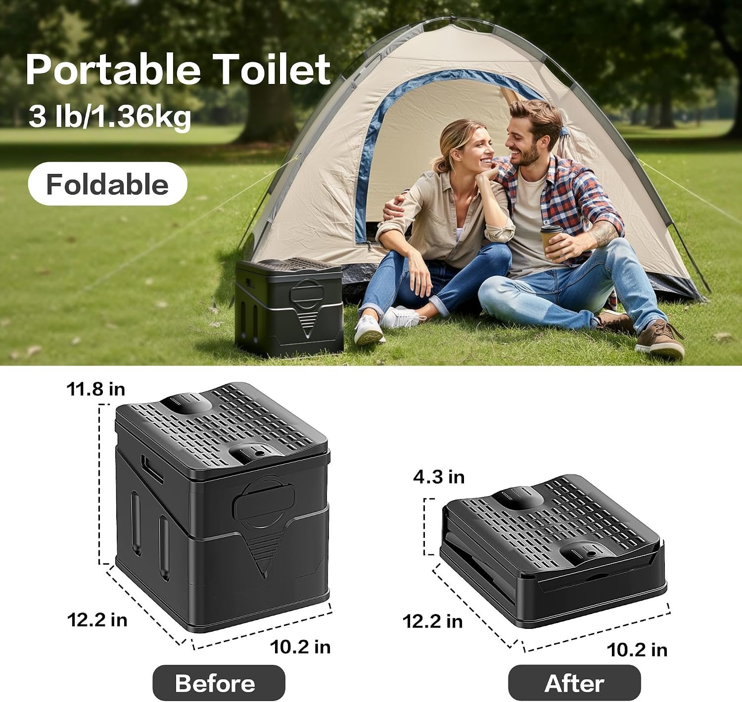Portable Toilet,Camping Toilet Have Small Foldable Size. It is Compact Portable Toilet for Adults and Children. Suitable for Cars, Hiking, Beaches and Camping Portable Toilet,Camping Toilet Have Small Foldable Size. It is Compact Portable Toilet for Adults and Children. Suitable for Cars, Hiking, Beaches and Camping
