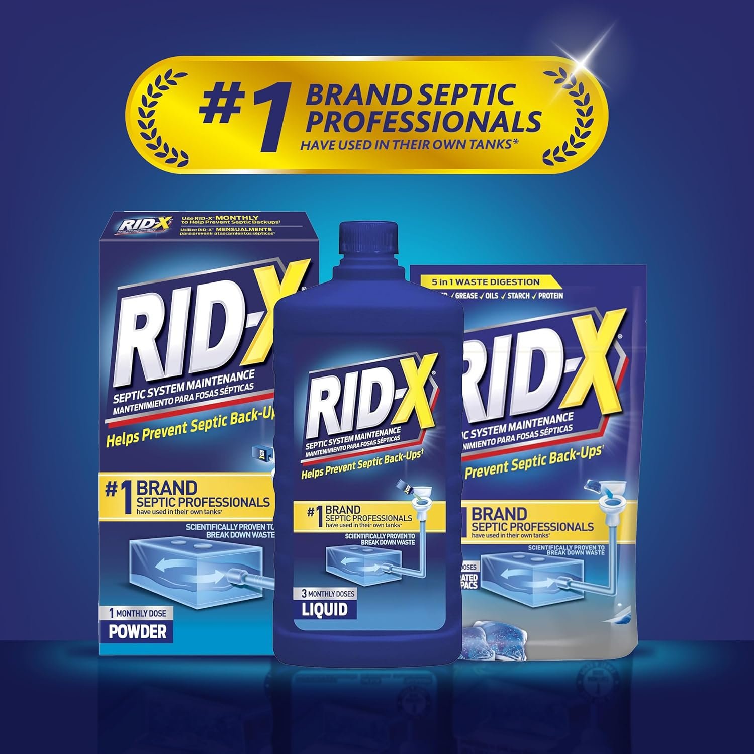 RID-X Septic Tank Treatment Pods – Month Supply, Dual Action Enzymes to Break Down Waste Stop Backups RID-X Septic Tank Treatment Pods – Month Supply, Dual Action Enzymes to Break Down Waste Stop Backups