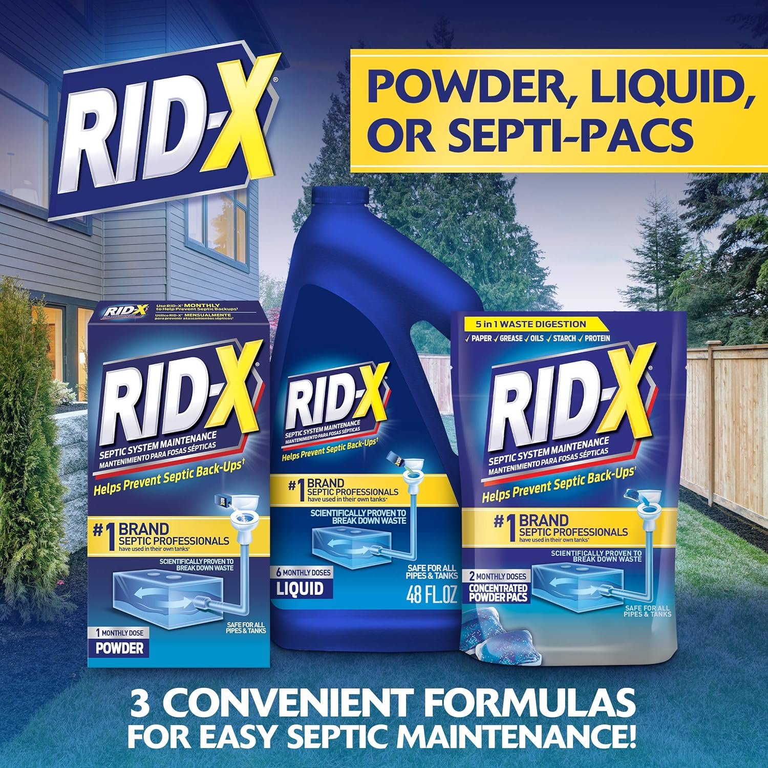 RID-X Septic Treatment, 2 Month Supply Of Septi-Pacs, 2.1 Ounce (Pack of 1)