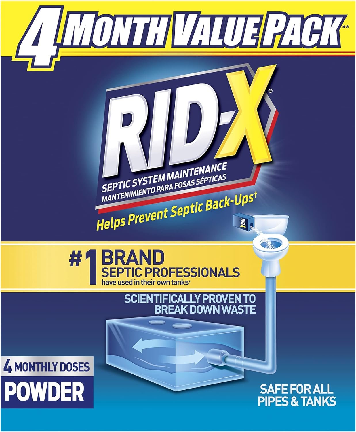 RID-X Septic Treatment, 4 Month Supply Of Powder, 39.2 oz