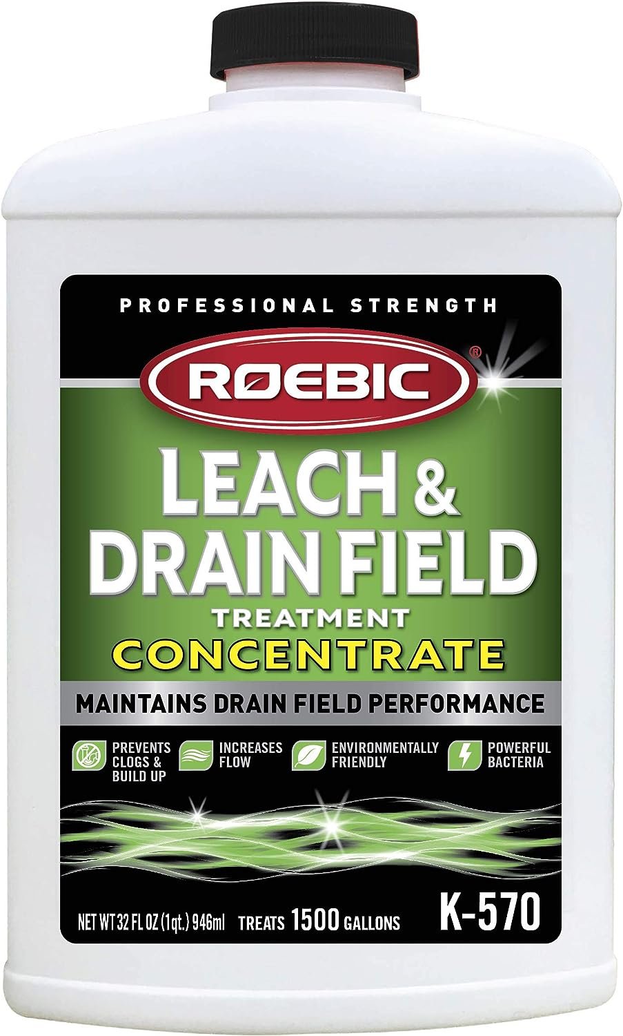 Roebic K-570-Q 32-Ounce Leach And Drain Field Opener Concentrate  K-37-Q Septic Tank Treatment Removes Clogs, 32 Fl Oz  K-57-Q Septic System Cleaner, 32 Ounces