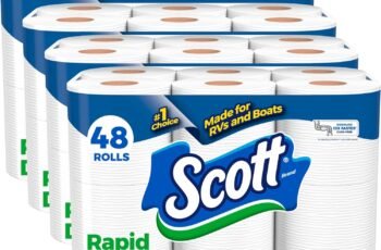 Scott Rapid-Dissolving Toilet Paper, 48 Double Rolls, Septic-Safe, Toilet Paper