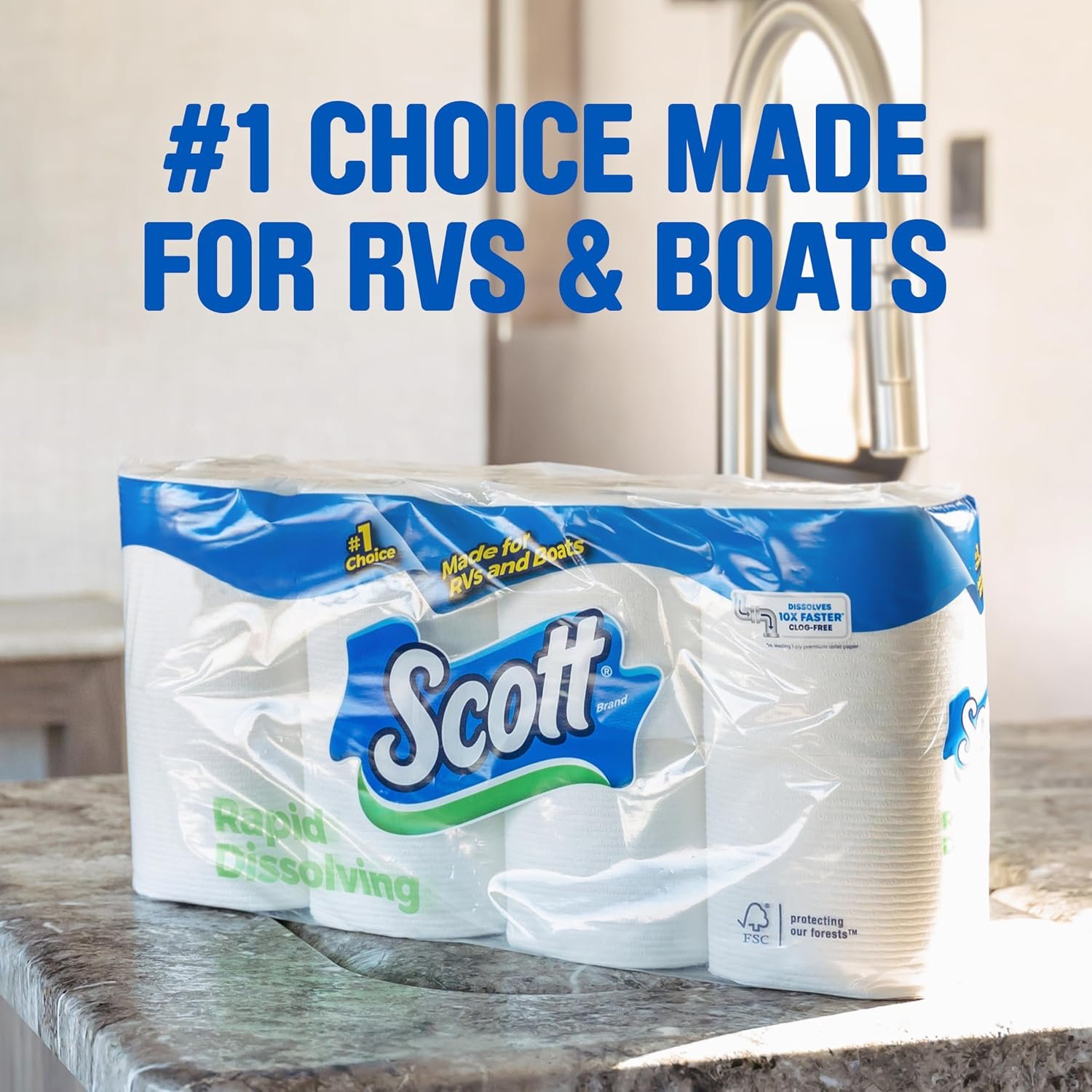Scott Rapid-Dissolving Toilet Paper, Double Rolls, Sheets per Roll Scott Rapid-Dissolving Toilet Paper, Double Rolls, Sheets per Roll