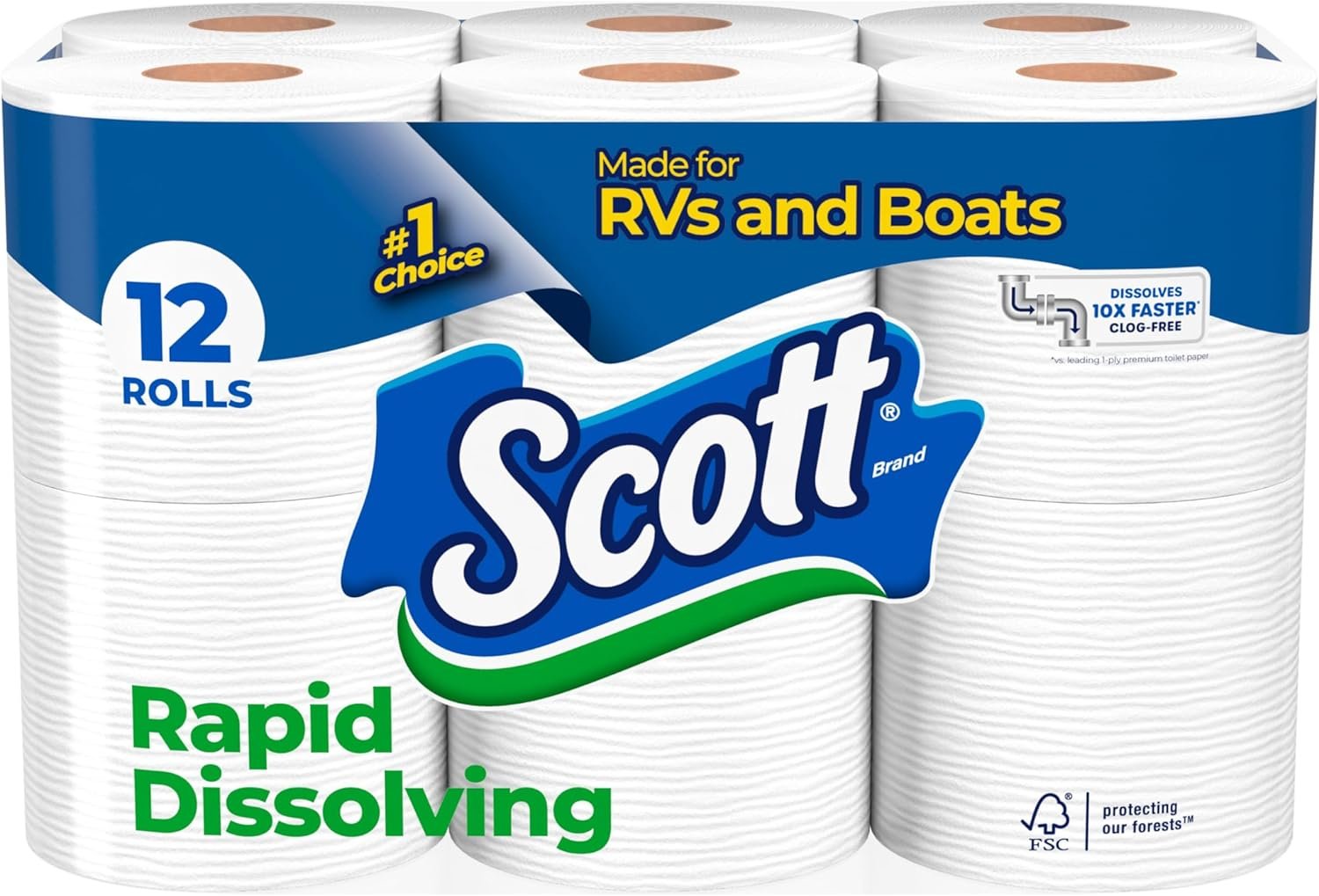 Scott Rapid-Dissolving Toilet Paper, Double Rolls, Sheets per Roll Scott Rapid-Dissolving Toilet Paper, Double Rolls, Sheets per Roll