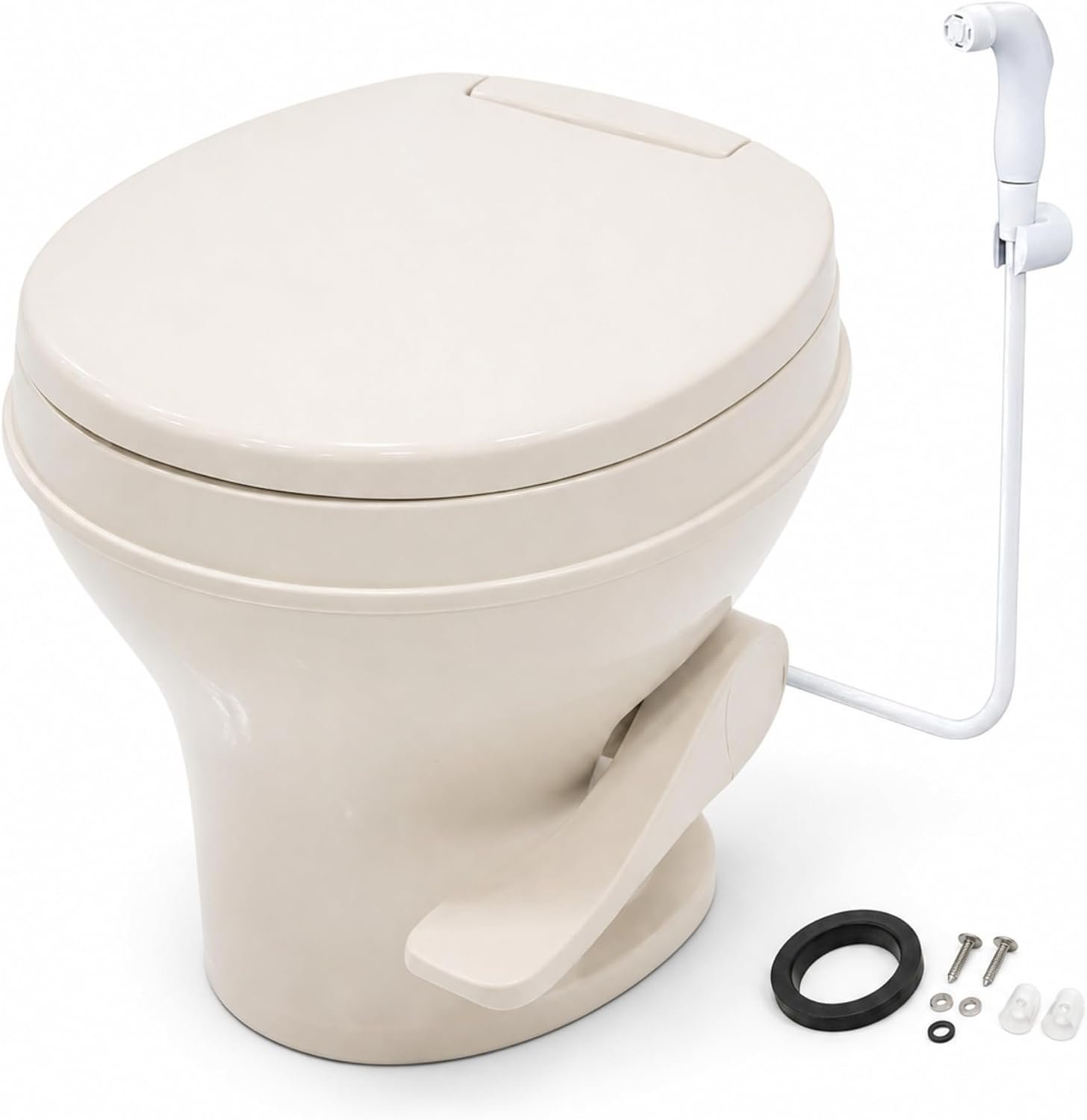 SEAFLO RV Toilet – 18.4 Residential Height, Gravity Flush Foot Pedal, 4-Year Warranty, Fits Most RVs (9.5 Rough-In), Soft Close Seat, 2-Bolt Mount, for Camper Travel Trailer Motorhome SFRTPH-01-01 SEAFLO RV Toilet – 18.4 Residential Height, Gravity Flush Foot Pedal, 4-Year Warranty, Fits Most RVs (9.5 Rough-In), Soft Close Seat, 2-Bolt Mount, for Camper Travel Trailer Motorhome SFRTPH-01-01
