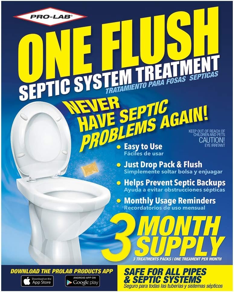 Septic Tank Treatment - 3 Month Supply Of Septic Treatment- Dissolvable Septic Tank Treatment Packets - Use Septic Treatment Enzymes Packets Monthly To Prevent Expensive Septic Tank Backups