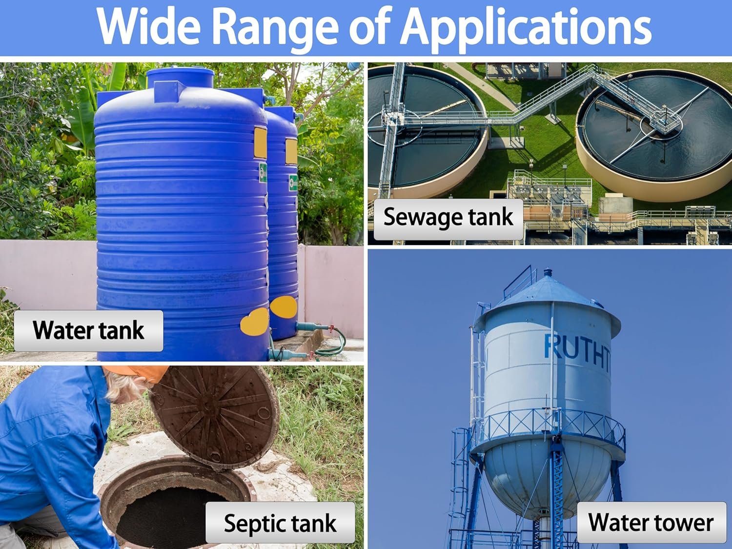 Sump Control Panel, Zelinhol High Septic Tank Featuring 110DB Level, Indoor/Outdoor Light for Sump, Septic, Pond and Tank