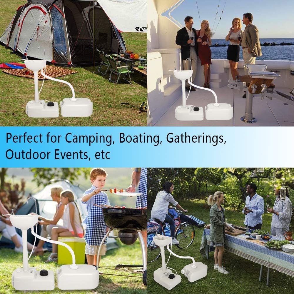 VINGLI Portable Hand Sink with 24L Recovery Tank, Gal Self-contained Hand Wash Basin for Camping/RV/Garden/Outdoor Events/Gatherings, Lightweight Detachable VINGLI Portable Hand Sink with 24L Recovery Tank, Gal Self-contained Hand Wash Basin for Camping/RV/Garden/Outdoor Events/Gatherings, Lightweight Detachable