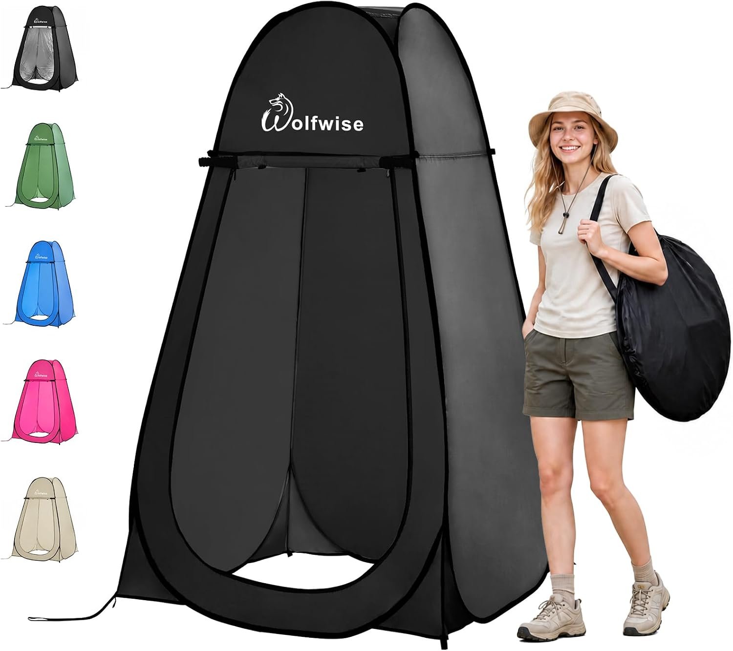 WolfWise Pop Up Shower Tent for Camping Essentials, Compact Lightweight WolfWise Pop Up Shower Tent for Camping Essentials, Compact Lightweight