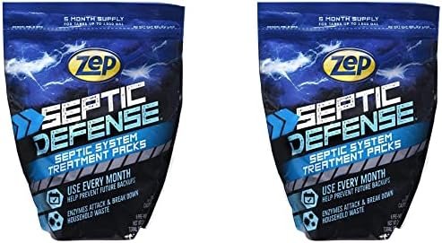 Zep Septic Defense System Treatment Dissolvable Packs - (2 Pack) 1 Year Supply - ZSTP6 - Safe for Pipes and All Septic Tanks